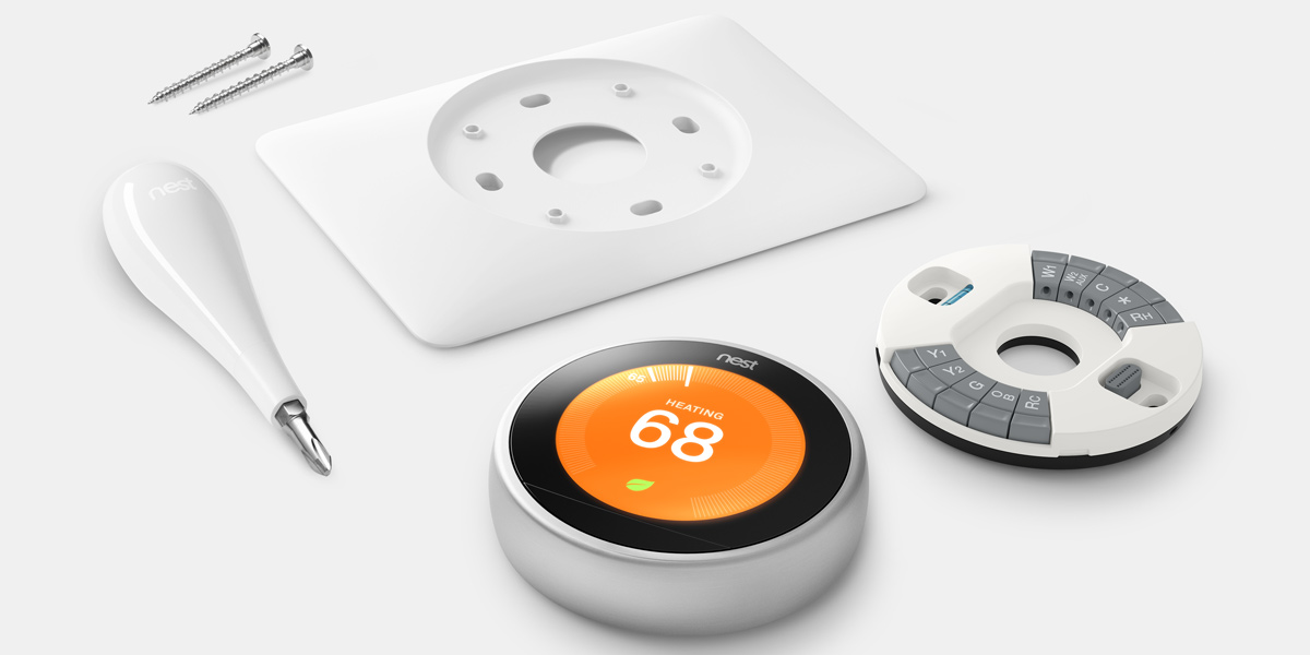 An image of a disassembled digital thermostat.