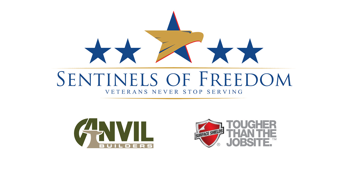 Logos of Surface Shields, Anvil Builders and Sentinel of Freedom.