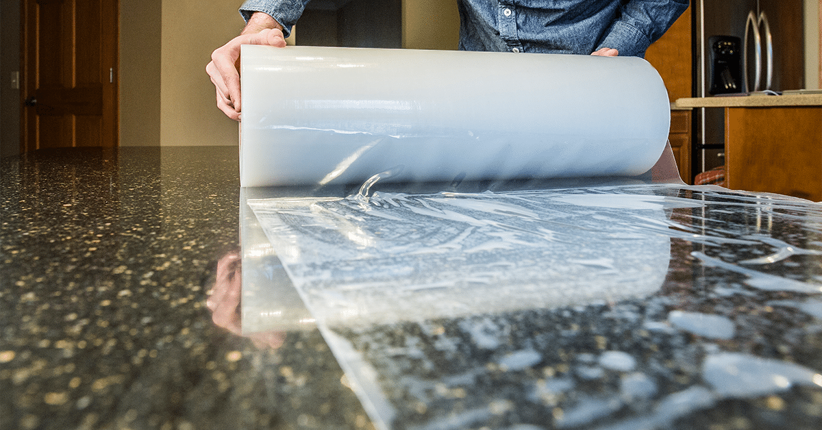 Countertop Protection Film  Marble countertops, Temporary flooring